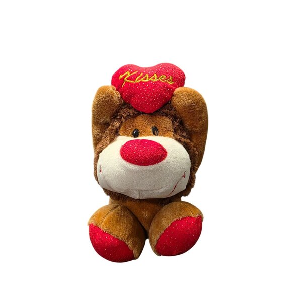 Animal Adventure Sweet Sprouts Plush Lion Red Heart Kisses - Picture 1 of 10